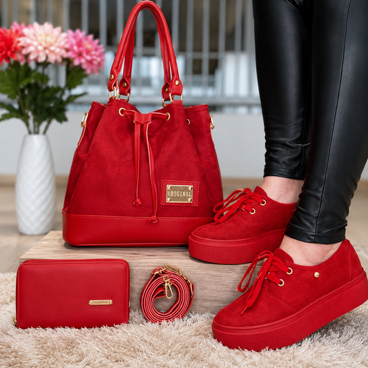 TRIO BOLSO-CALZADO-BILLETERA
